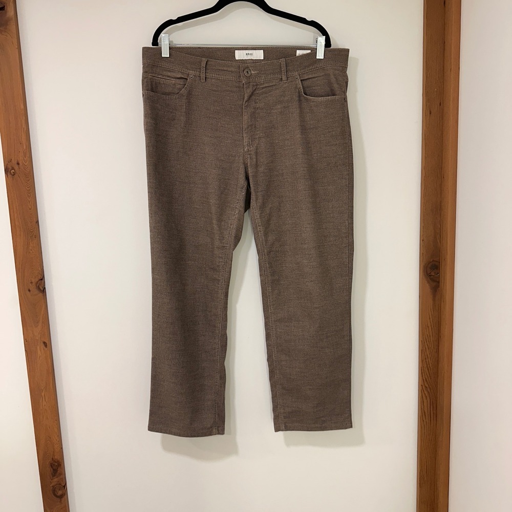 Brax Cooper‎ Fancy Pants Men 38/34 Brown Micro Texture Stretch Cotton | Classic